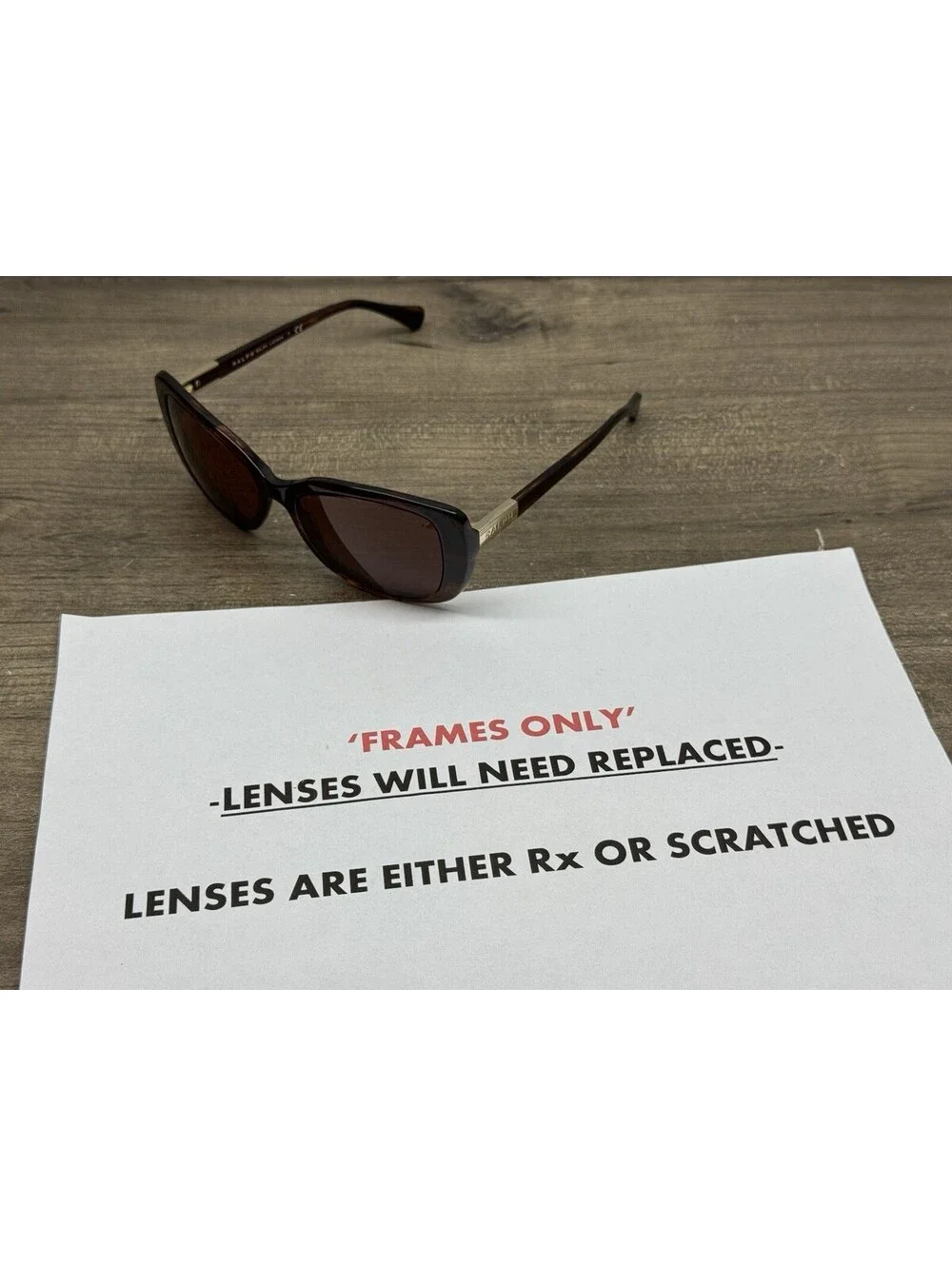 Ralph Lauren Brown Tortoise Gold Oversized Eyeglasses RA5223 1625/13 57[]16-140